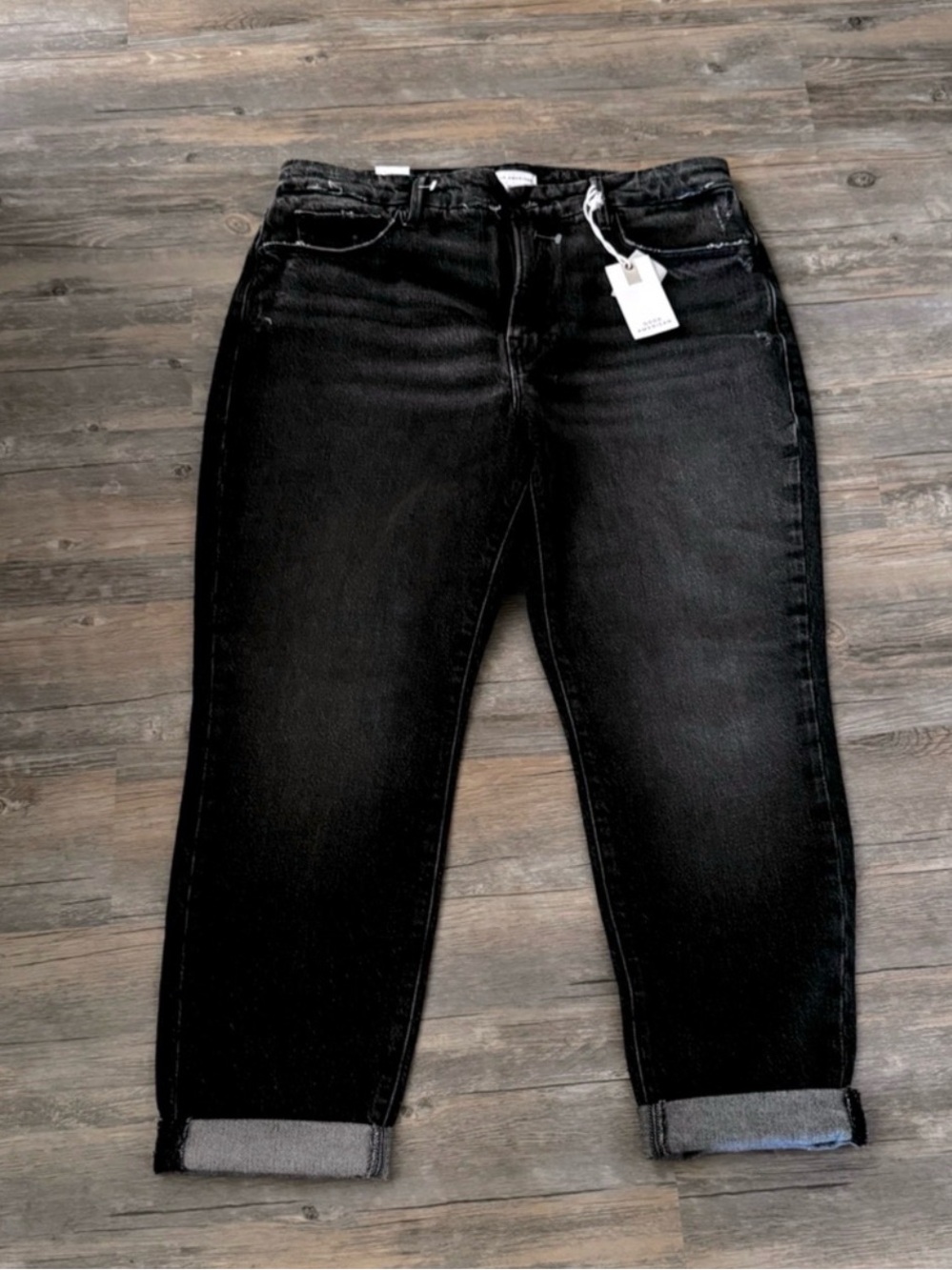 Good American Good Girlfriend High black jeans